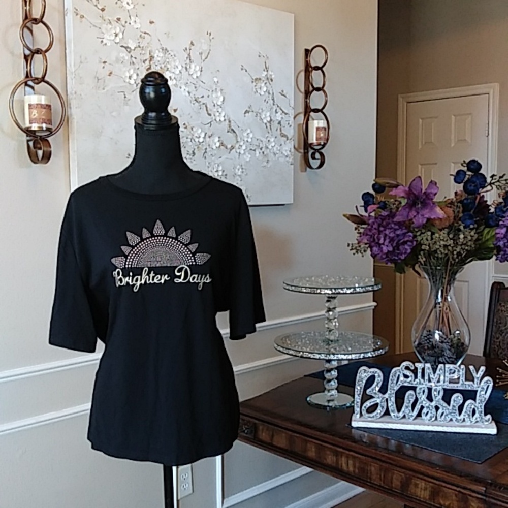 Ontwelfth Black Embellished Top. Size 3X